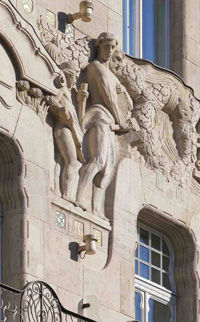 Fassadendetail des Gresham Palasts